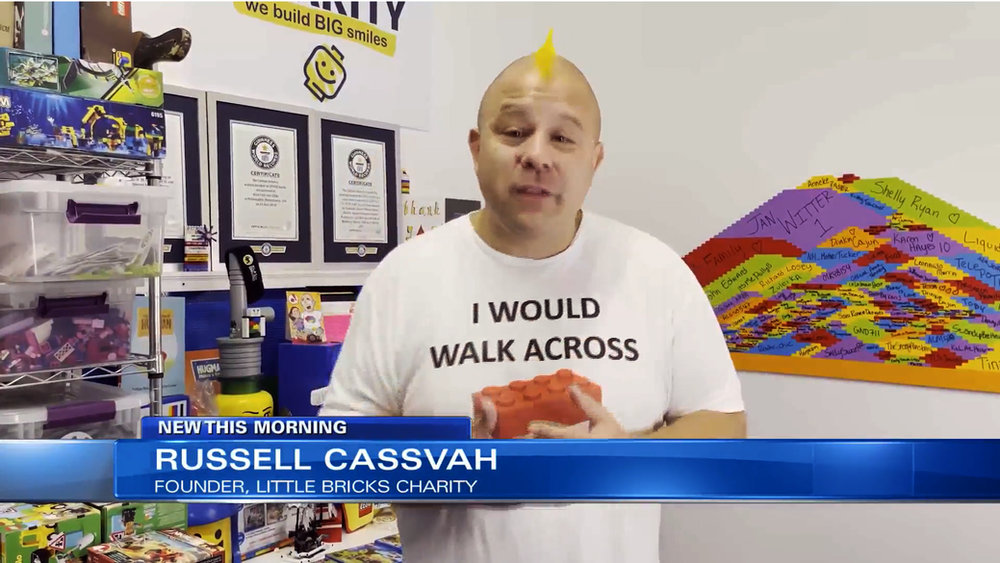 Russell Cassevah, founder of LittleBricks Charity, pictured in his WAVY TV10 interview